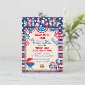 4. Juli Unabhängigkeitstag Grillen Party Design Einladung (Stehend Vorderseite)