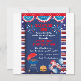 4. Juli Unabhängigkeitstag Grillen Party Design Einladung