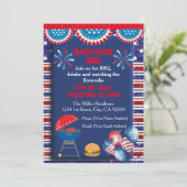 4. Juli Unabhängigkeitstag Grillen Party Design Einladung (Stehend Vorderseite)