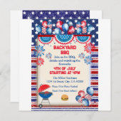 4. Juli Unabhängigkeitstag Grillen Party Design Einladung (Vorne/Hinten)