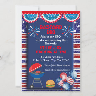 4. Juli Unabhängigkeitstag Grillen Party Design Einladung