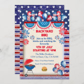 4. Juli Unabhängigkeitstag Grillen Party Design Einladung (Vorne/Hinten)