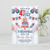 4. Juli Unabhängigkeitstag GRILLEN Party Einladung (Stehend Vorderseite)