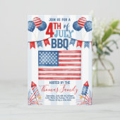 4. Juli Unabhängigkeitstag GRILLEN Party Einladung (Stehend Vorderseite)