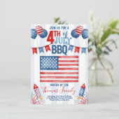 4. Juli Unabhängigkeitstag GRILLEN Party Einladung (Stehend Vorderseite)