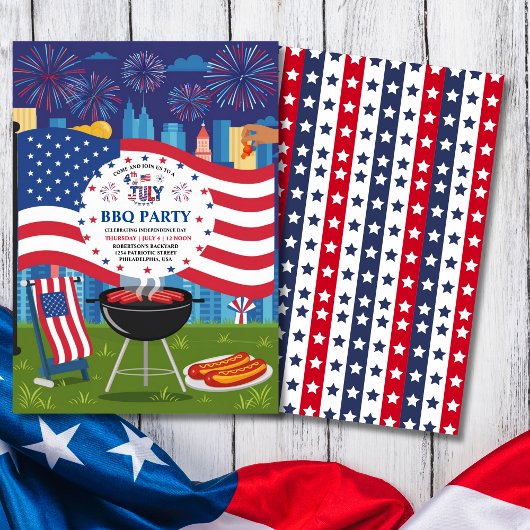 4. Juli Unabhängigkeitstag GRILLEN Party Einladung