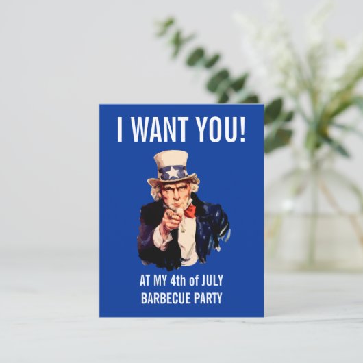 4. Juli Unabhängigkeitstag GRILLEN Party Einladung (Stehend Vorderseite)