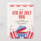 4. Juli Unabhängigkeitstag GRILLEN Party Einladung (Vorne/Hinten)