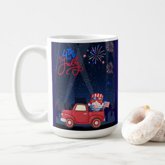 4. Juli Unabhängigkeitstag Kaffeetasse (Mit Donut)