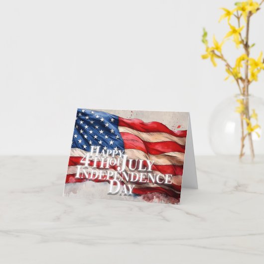 4. Juli - Unabhängigkeitstag Karte (Gelbe Blume)