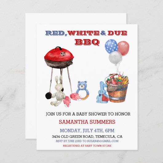 4. Juli Unabhängigkeitstag Kinderdusche (Vorne/Hinten)