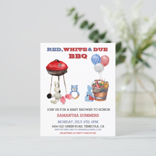 4. Juli Unabhängigkeitstag Kinderdusche (Stehend Vorderseite)