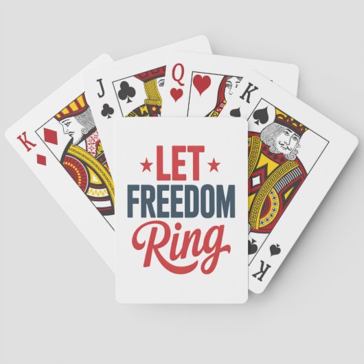 4. Juli Unabhängigkeitstag Lass Freiheitsring Spielkarten (Rückseite)