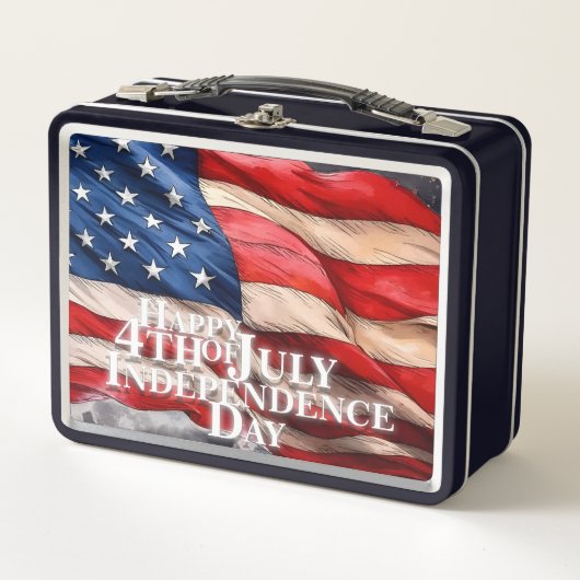 4. Juli - Unabhängigkeitstag Metall Brotdose (Vorderseite)