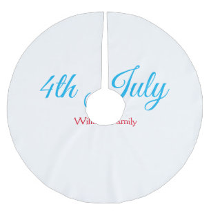 4. Juli Unabhängigkeitstag Name Text individuell Polyester Weihnachtsbaumdecke