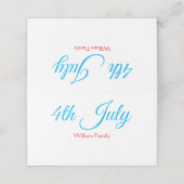 4. Juli Unabhängigkeitstag Namenstext hinzufügen Platzkarte (Außenseite Aufgefaltet)