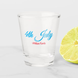 4. Juli Unabhängigkeitstag Namenstext hinzufügen Schnapsglas