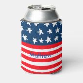 4. Juli Unabhängigkeitstag: Namenstext US-Flagge h Dosenkühler (Kanne Rückseite)