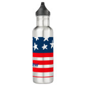 4. Juli Unabhängigkeitstag: Namenstext US-Flagge h Edelstahlflasche (Rechts)