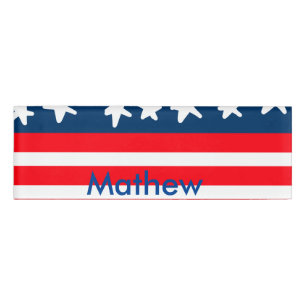 4. Juli Unabhängigkeitstag: Namenstext US-Flagge h Namenschild