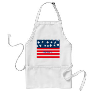 4. Juli Unabhängigkeitstag: Namenstext US-Flagge h Schürze
