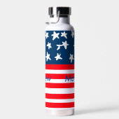 4. Juli Unabhängigkeitstag: Namenstext US-Flagge h Trinkflasche (Rechts)