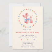 4. Juli Unabhängigkeitstag Niedlich Balloon GRILLE Einladung (Vorderseite)