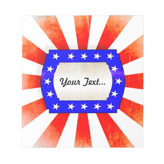 4. Juli Unabhängigkeitstag Notizblock (Vorderseite)