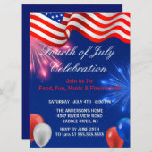 4. Juli Unabhängigkeitstag Party Einladung (Vorne/Hinten)