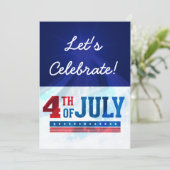 4. Juli Unabhängigkeitstag Party lädt ein Einladung (Stehend Vorderseite)