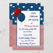 4. Juli Unabhängigkeitstag Party lädt ein Einladung (Vorne/Hinten)