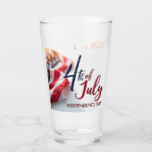 4. Juli Unabhängigkeitstag Patriotisches Design Glas (Rückseite)