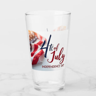4. Juli Unabhängigkeitstag Patriotisches Design Glas