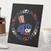 4. Juli Unabhängigkeitstag Pedestal-Zeichen Sockelschild (In Situ)