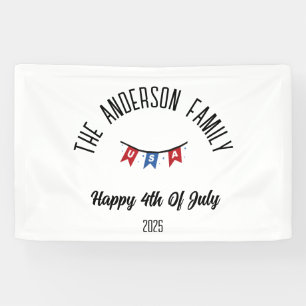 4. Juli Unabhängigkeitstag Personalisierter Name Banner