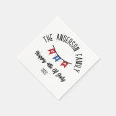 4. Juli Unabhängigkeitstag Personalisierter Name Serviette (Ecke)