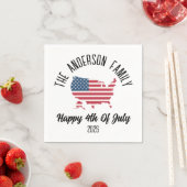 4. Juli Unabhängigkeitstag Personalisierter Name Serviette (Beispiel)
