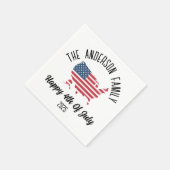 4. Juli Unabhängigkeitstag Personalisierter Name Serviette (Ecke)