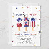 4. Juli Unabhängigkeitstag Popsicle Party Einladung (Vorderseite)