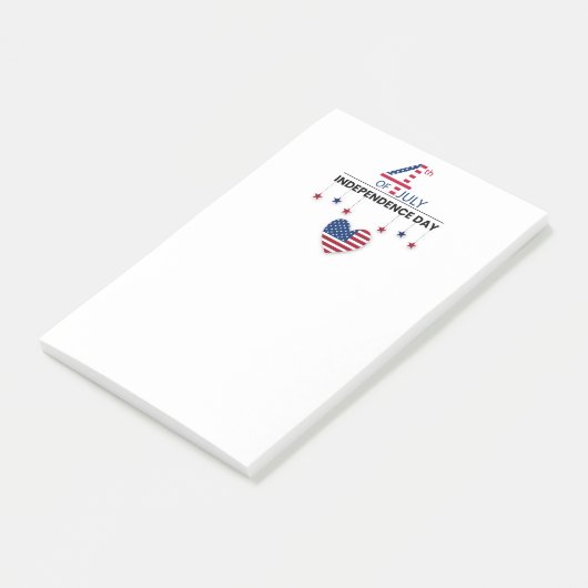 4. Juli Unabhängigkeitstag Post-it Klebezettel (angewinkelt)