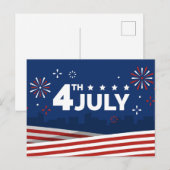 4. Juli Unabhängigkeitstag Postkarte (Vorne/Hinten)