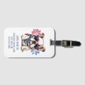 4. Juli Unabhängigkeitstag Red Blue Bulldog Gepäckanhänger (Vorderseite (Horizontal))