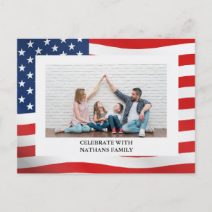 4. Juli Unabhängigkeitstag Red White Blue Foto Feiertagspostkarte