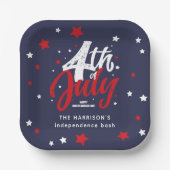 4. Juli Unabhängigkeitstag Rot Blau Pappteller (Vorderseite)