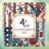 4. Juli Unabhängigkeitstag Shabby Chic Star Streif Fensteraufkleber (Blatt 3)