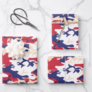 4. Juli, Unabhängigkeitstag, Tarn-Beige Geschenkpapier Set