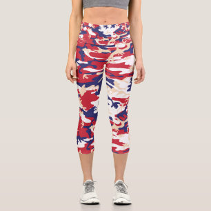 4. Juli, Unabhängigkeitstag, Tarnfarbe Beige Capri Leggings