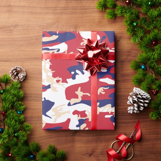 4. Juli, Unabhängigkeitstag, Tarnfarbe Beige Geschenkpapier (Feiertagsgeschenk)