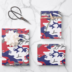 4. Juli, Unabhängigkeitstag, Tarnfarbe Grau Geschenkpapier Set