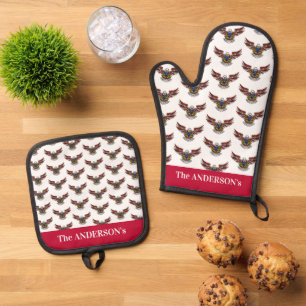 4. Juli Unabhängigkeitstag USA Bald Eagle Ofenhandschuh & Topflappen-Set